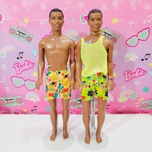 Mattel Barbie STEVEN Doll Lot African American Ken Hawaii Butterfly Art